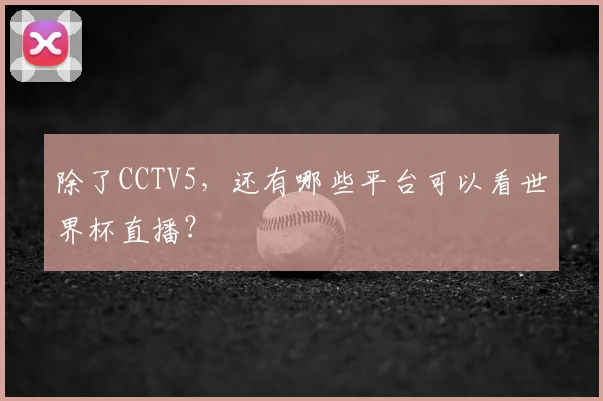 除了CCTV5，还有哪些平台可以看世界杯直播？